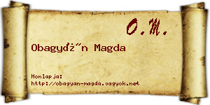 Obagyán Magda névjegykártya